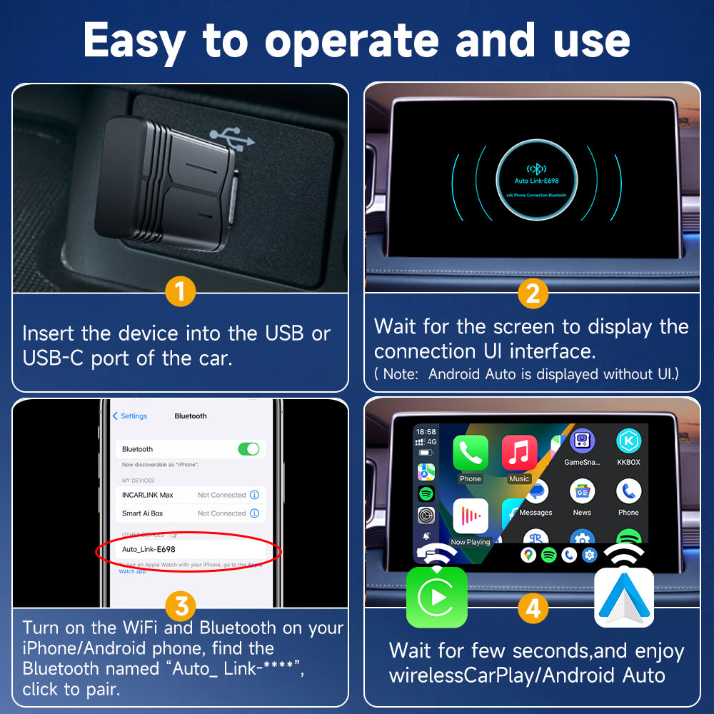 Wireless CarPlay Adapter Easy to Operate